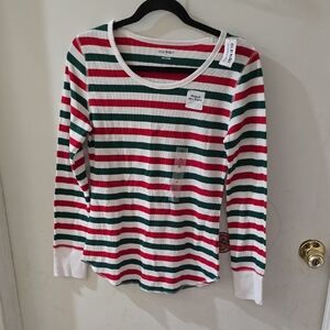 Old Navy Festive Striped Long Sleeve Shirt